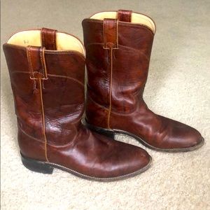 Justin Leather Cowboy Boots EUC